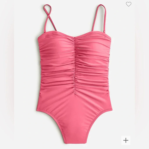 J.Crew Pink Ruched sweetheart one-piece Swimsuit Plus Size 24 - Picture 1 of 1